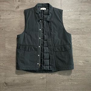 Madewell Men’s Waxed Canvas Vest in Black Coal - L